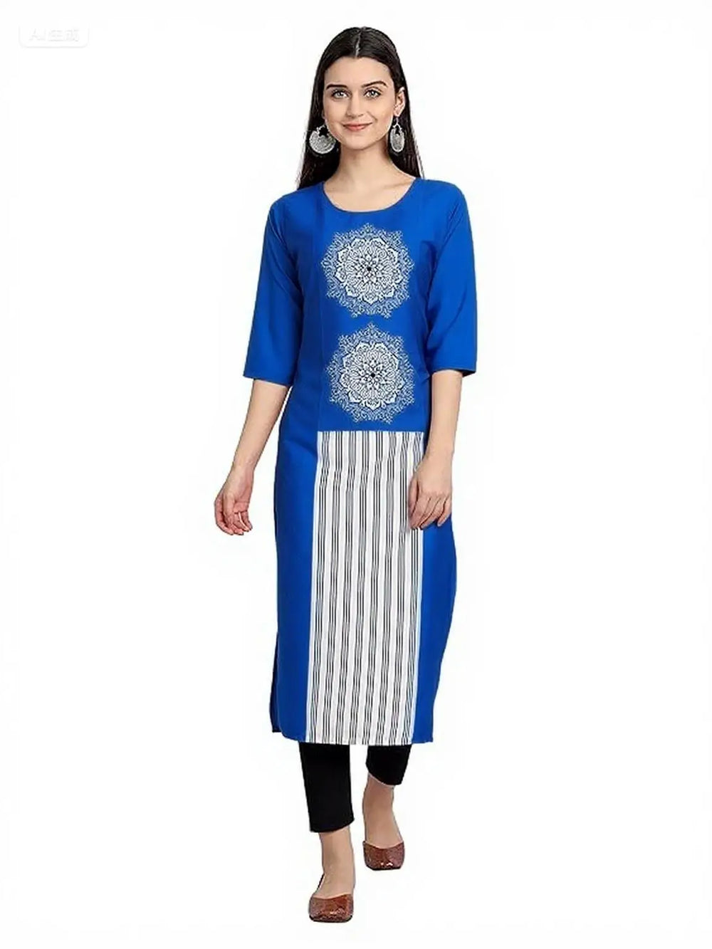 Muslim Dress Kurt Womens Fashionable Elegant National style Straight Tube Casual Slit hem Elephant Pattern Abito Donna Musulmana