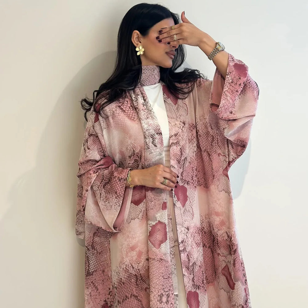 Eid Ramadan Muslim Women Dresses Abaya with Scarf Print Party Long Dress Cardigan Morocco Kaftan Vestidos Dubai Robe Jalabiya