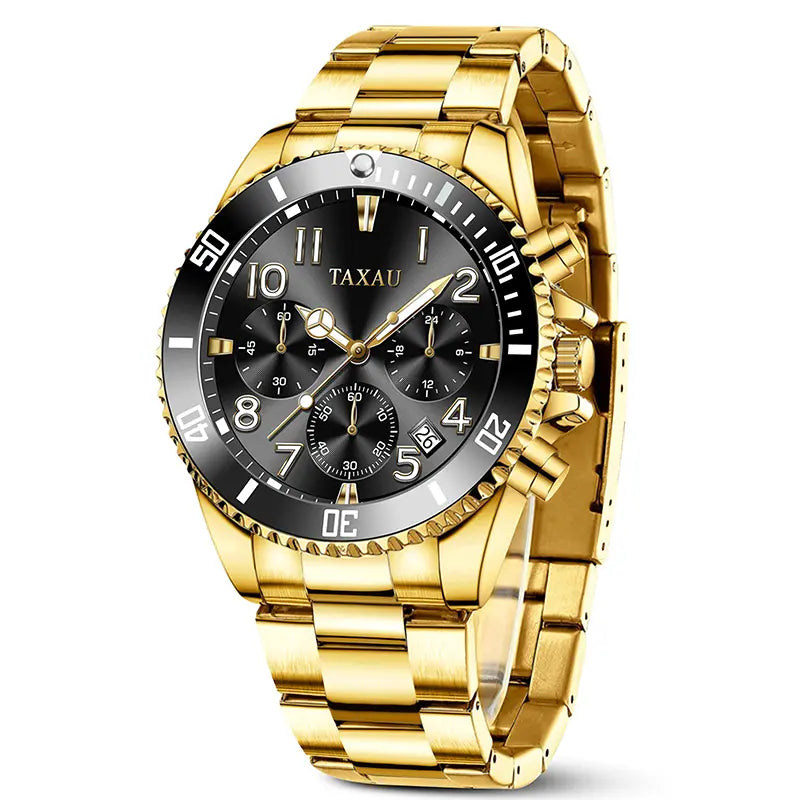 TAXAU Men'S Watches, Quartz Luxury Watches, Luminous Waterproof Chronograph Watches, Men'S Watches