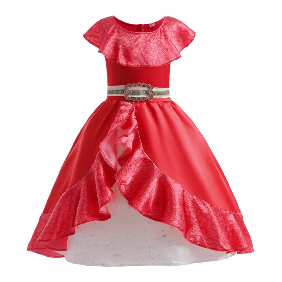 Cute Little Girls Red White Polka Dot Princess Dress Black Sequin Bow Kid Minnie Birthday Party Outfit Carnival Cosplay Clothing