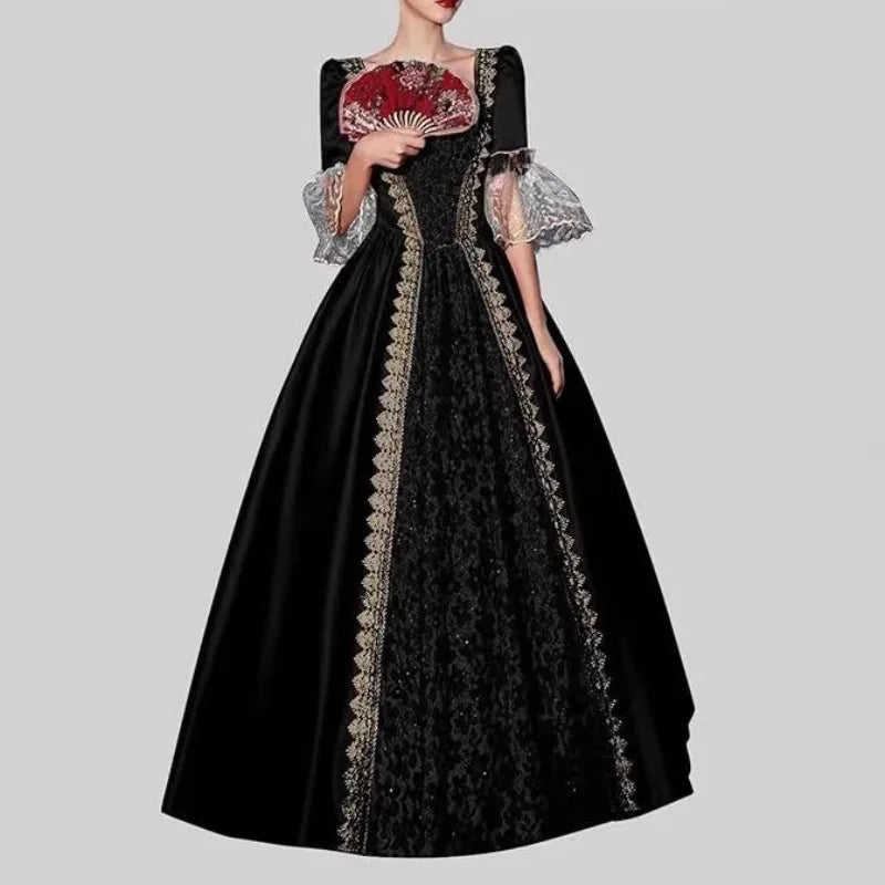 S‑5XL Women New Medieval Renaissance Victorian Court Dress European Retro Gown Stage Role Play Cosplay Costume Outfit